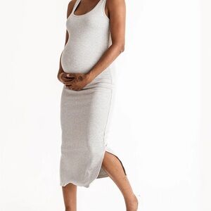 Storq Maternity Ribbed Midi Tank Dress